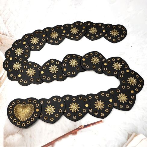 Wide Disc Belts Hollow Heart Leather Belt Vintage Western Belts for Women Dresses in Saudi Arabia