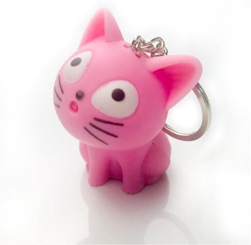 LED Cute Kitty Cat Keychain with Sound and Flashlight Lover Gift Child Toy in Saudi Arabia