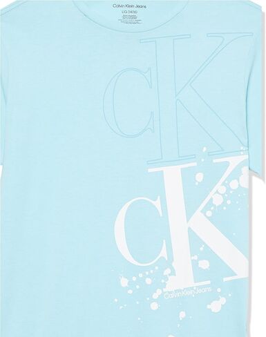Calvin Klein Boys' Short Sleeve Graphic Crew Neck T-Shirt, Soft, Comfortable, Relaxed Fit in Saudi Arabia