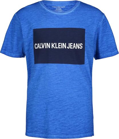 Calvin Klein Boys' Short Sleeve Graphic Crew Neck T-Shirt, Soft, Comfortable, Relaxed Fit in Saudi Arabia