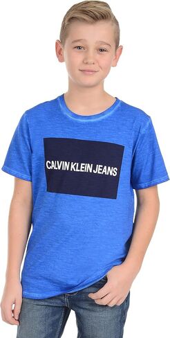 Calvin Klein Boys' Short Sleeve Graphic Crew Neck T-Shirt, Soft, Comfortable, Relaxed Fit in Saudi Arabia