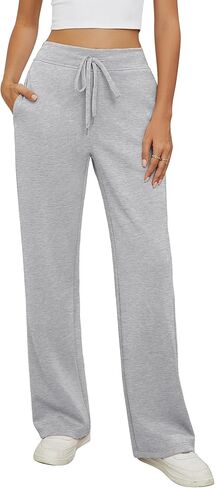 GRAPENT Wide Leg Sweatpants Women Baggy High Waisted Pull On Trendy Lounge Drawstring Athleisure Sweat Pants Trousers in Saudi Arabia