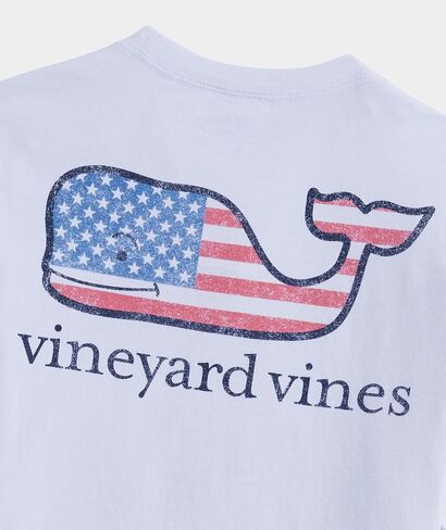 vineyard vines Boys' Flag Whale Short Sleeve Pocket Tee in Saudi Arabia