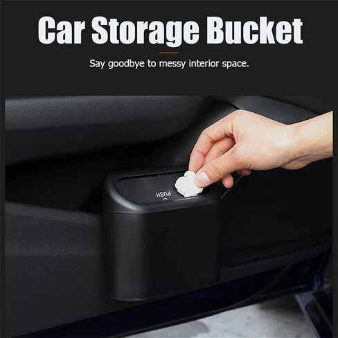 Car Trash Can, 2Pack Mini Car Bin with Lid 4 Trash Bag, Cute Car Accessories for Storage and Organization，Small Trash Can for car，Bedroom and Office (Pink) in Saudi Arabia