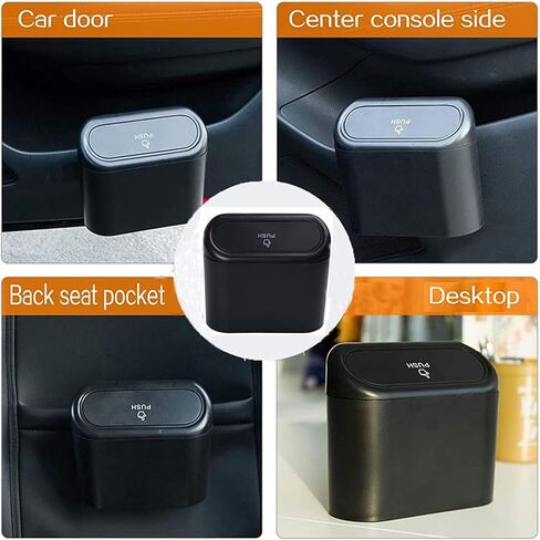 Car Trash Can, 2Pack Mini Car Bin with Lid 4 Trash Bag, Cute Car Accessories for Storage and Organization，Small Trash Can for car，Bedroom and Office (Pink) in Saudi Arabia