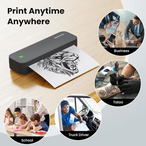 Portable Printer for Travel, Bluetooth Thermal Printer Supports 8.5 x 11 Inch US Letter Size, Compatible with Android and iOS & Laptop Inkless Mobile Printer for Office, Car, School in Saudi Arabia