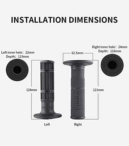 NIBBI Off-Road Motorcycle Handle Grips Comfortable Grip Non-Slip Durable for Motocross Throttle Handlebar in Kuwait