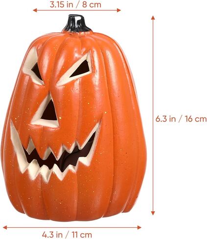 Angoily Halloween اليقطين فانوس LED جاك-O-فانوس أضواء اليقطين تعمل بالبطارية اليقطين متوهجة فانوس اليقطين منزل مسكون ديكور طاولة المنزل in Kuwait