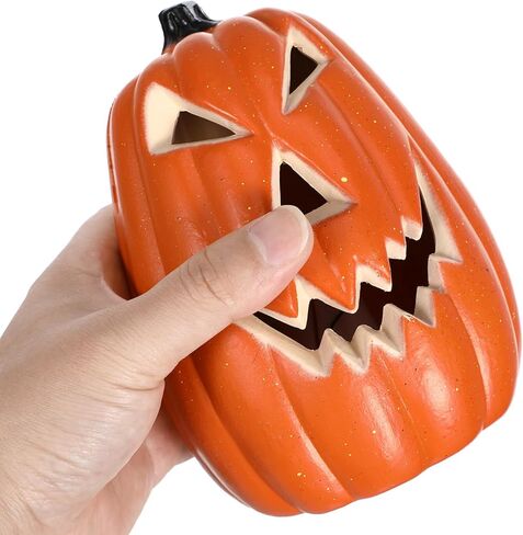 Angoily Halloween اليقطين فانوس LED جاك-O-فانوس أضواء اليقطين تعمل بالبطارية اليقطين متوهجة فانوس اليقطين منزل مسكون ديكور طاولة المنزل in Kuwait