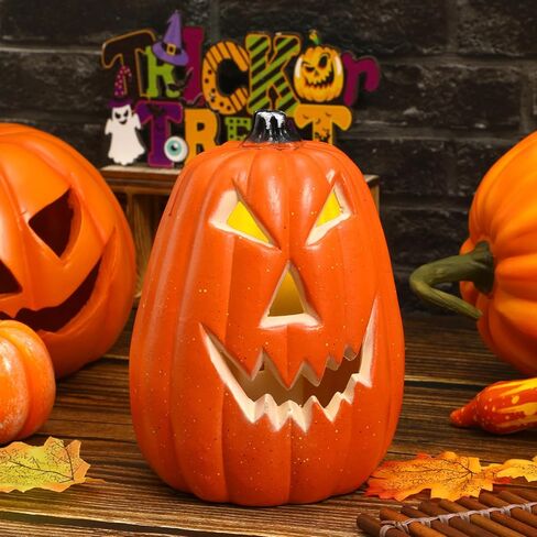 Angoily Halloween اليقطين فانوس LED جاك-O-فانوس أضواء اليقطين تعمل بالبطارية اليقطين متوهجة فانوس اليقطين منزل مسكون ديكور طاولة المنزل in Kuwait