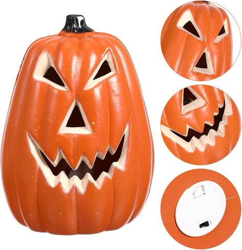 Angoily Halloween اليقطين فانوس LED جاك-O-فانوس أضواء اليقطين تعمل بالبطارية اليقطين متوهجة فانوس اليقطين منزل مسكون ديكور طاولة المنزل in Kuwait