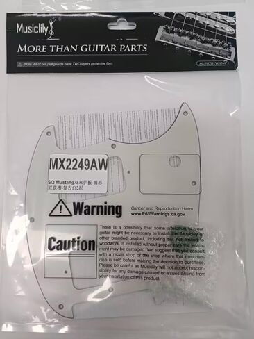 Musiclily Pro 9 فتحات زاوية مستديرة HH جيتار Pickguard 2 هامبوكر لسلسلة رصاصة Squier موستانج جيتار كهربائي، 4 طبقات من اللؤلؤ الأبيض القديم in Saudi Arabia