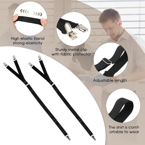 Shirt Garters for Men Mens Shirt Stays Sock Non-slip Clamps Adjustable Shirt Stays for Men Elastic Shirt Garter Adjustable Elastic Garter Straps in Saudi Arabia