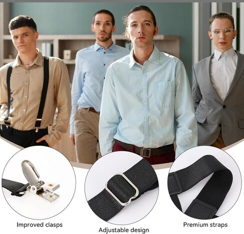 Shirt Garters for Men Mens Shirt Stays Sock Non-slip Clamps Adjustable Shirt Stays for Men Elastic Shirt Garter Adjustable Elastic Garter Straps in Saudi Arabia