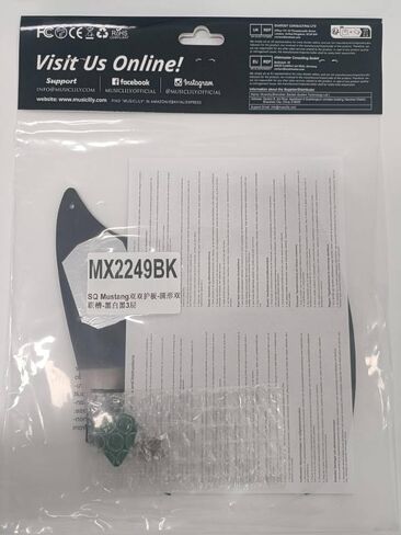 Musiclily Pro 9 Holes Round Corner HH Guitar Pickguard 2 Humbuckers for Squier Bullet Series Mustang Electric Guitar, 3Ply Aged White in Kuwait