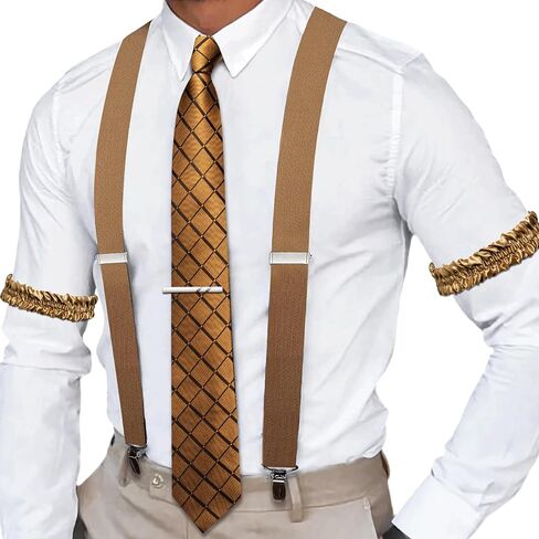 Barry.Wang 4 قطعة حمالة للرجل X-Back شارات مرنة 1.4 بوصة 4 نقاط مشابك شديدة التحمل مجموعات ربطات عنق لحفلات الزفاف in Saudi Arabia