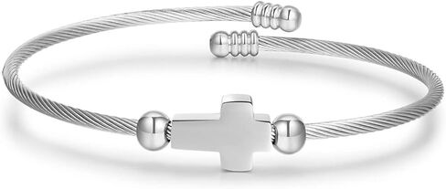 Cable Wire Cuff Bracelet for Women, Couples Bracelets Retro Black Cross Bracelet for Men Gold Bangles Bracelets 18K Gold Plated Cuff Bracelets for Girls Twisted Line Wristband Jewelry Gifts in Saudi Arabia