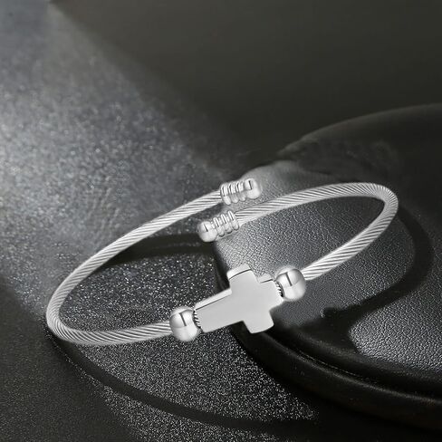 Cable Wire Cuff Bracelet for Women, Couples Bracelets Retro Black Cross Bracelet for Men Gold Bangles Bracelets 18K Gold Plated Cuff Bracelets for Girls Twisted Line Wristband Jewelry Gifts in Saudi Arabia