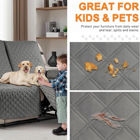 Sofa Cover for 3 Seat Sofa Covers, Recliner Sofa Slipcover Couch Covers for 3 Cushion Couch, Waterproof and Machine wash with Elastic Straps(3 Seater, Dark Coffee) in Saudi Arabia