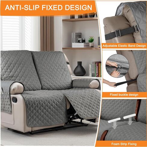Sofa Cover for 3 Seat Sofa Covers, Recliner Sofa Slipcover Couch Covers for 3 Cushion Couch, Waterproof and Machine wash with Elastic Straps(3 Seater, Dark Coffee) in Saudi Arabia