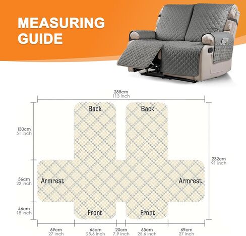 Sofa Cover for 3 Seat Sofa Covers, Recliner Sofa Slipcover Couch Covers for 3 Cushion Couch, Waterproof and Machine wash with Elastic Straps(3 Seater, Dark Coffee) in Saudi Arabia
