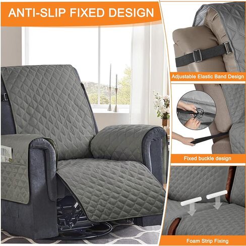 Sofa Cover for 3 Seat Sofa Covers, Recliner Sofa Slipcover Couch Covers for 3 Cushion Couch, Waterproof and Machine wash with Elastic Straps(3 Seater, Dark Coffee) in Saudi Arabia