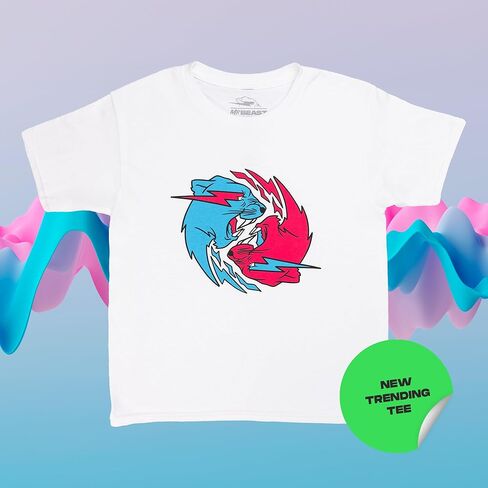 قمصان MrBeast Graphic Boys، تي شيرت للأطفال برقبة دائرية وتصميم شعار، قميص قطني in Saudi Arabia