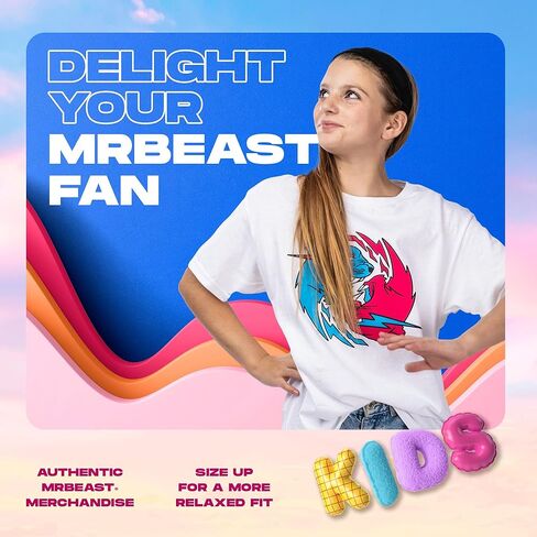 قمصان MrBeast Graphic Boys، تي شيرت للأطفال برقبة دائرية وتصميم شعار، قميص قطني in Saudi Arabia