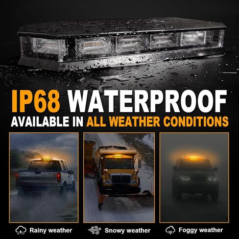 ASPL 16.5 Inch Roof Top Beacon Emergency Strobe Light 56 LED Magnetic Warning Caution lights bar Traffic Hazard Plow Light for Trucks Vehicles Construction Snowplow (Amber) in Saudi Arabia