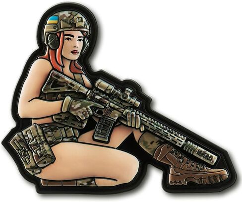 M-Tac Morale Patch التكتيكية Girl - رقعة عسكرية تكتيكية من مادة PVC مع دعامة تثبيت بخطاف - رقع ذات مظهر حقيقي للسترات وحقائب الظهر والقبعات (رقم 10 وشم PVC) in Kuwait