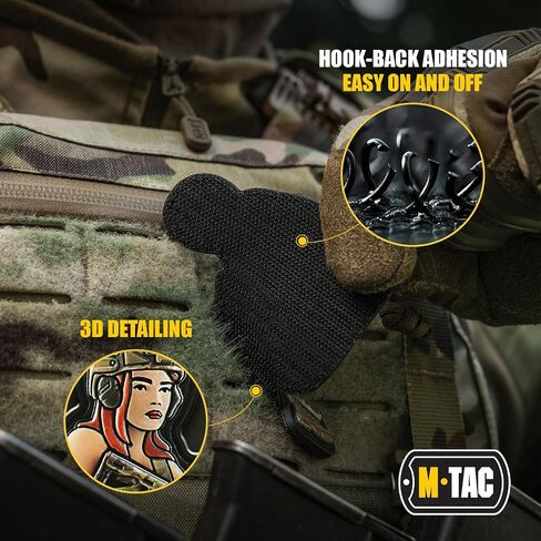 M-Tac Morale Patch التكتيكية Girl - رقعة عسكرية تكتيكية من مادة PVC مع دعامة تثبيت بخطاف - رقع ذات مظهر حقيقي للسترات وحقائب الظهر والقبعات (رقم 10 وشم PVC) in Kuwait