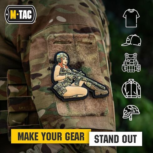 M-Tac Morale Patch التكتيكية Girl - رقعة عسكرية تكتيكية من مادة PVC مع دعامة تثبيت بخطاف - رقع ذات مظهر حقيقي للسترات وحقائب الظهر والقبعات (رقم 10 وشم PVC) in Kuwait