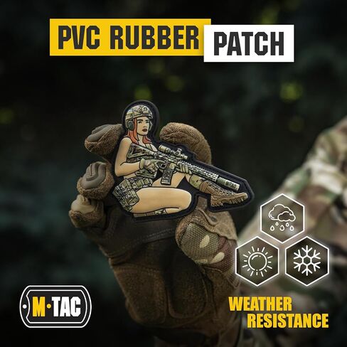M-Tac Morale Patch التكتيكية Girl - رقعة عسكرية تكتيكية من مادة PVC مع دعامة تثبيت بخطاف - رقع ذات مظهر حقيقي للسترات وحقائب الظهر والقبعات (رقم 10 وشم PVC) in Kuwait