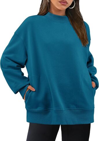 BTFBM Casual Womens Sweatshirt Solid Color Crew Neck Long Sleeve Loose Pullover Tops Fall Y2K Clothes in Saudi Arabia