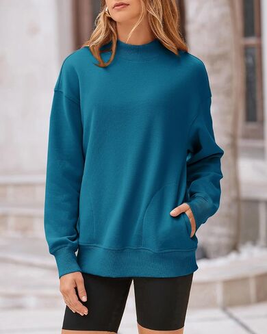 BTFBM Casual Womens Sweatshirt Solid Color Crew Neck Long Sleeve Loose Pullover Tops Fall Y2K Clothes in Saudi Arabia