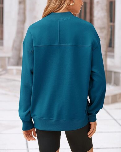 BTFBM Casual Womens Sweatshirt Solid Color Crew Neck Long Sleeve Loose Pullover Tops Fall Y2K Clothes in Saudi Arabia