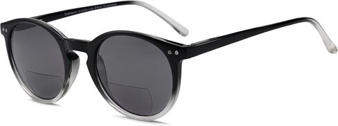 Eyekepper Key Hole Style Spring-Hinged Round Bifocal Sunglasses Sunshine Readers Black-Clear +1.00 in Kuwait