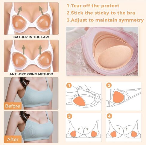 Sermicle Snowy Double Sided Sticky Bra,Waterproof Both Sides Sticky Bra Inserts - Self Adhesive Boob Pads Bra Pad Push up Pad in Saudi Arabia