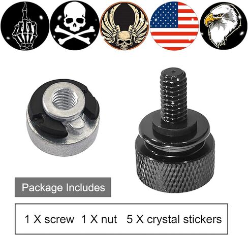 Stainless Seat Bolt Screw Bolt Kit, 1/4-20 Thread Motorcycle Seat Bolt and Nut Kit for Harley Davidson 1996-2024, Black in Saudi Arabia