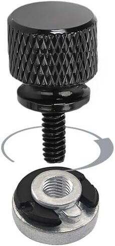 Stainless Seat Bolt Screw Bolt Kit, 1/4-20 Thread Motorcycle Seat Bolt and Nut Kit for Harley Davidson 1996-2024, Black in Saudi Arabia