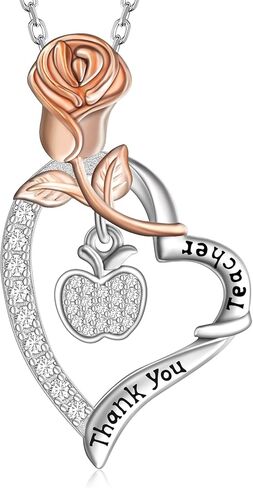 Crystals Phoenix/Rose Compass/Apple Teacher/Horse/Phoenix/Bunny/Dolphin Palm Tree/Mountain Compass/Nurse/Rose Necklace 925 Sterling Silver Necklace for Women Girls in Saudi Arabia