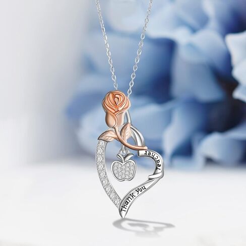 Crystals Phoenix/Rose Compass/Apple Teacher/Horse/Phoenix/Bunny/Dolphin Palm Tree/Mountain Compass/Nurse/Rose Necklace 925 Sterling Silver Necklace for Women Girls in Saudi Arabia