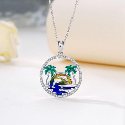 بلورات فينيكس/بوصلة الورد/معلم التفاح/الحصان/العنقاء/الأرنب/شجرة النخيل الدلفين/البوصلة الجبلية/الممرضة/قلادة الورد 925 قلادة من الفضة الإسترلينية للنساء والفتيات in Kuwait