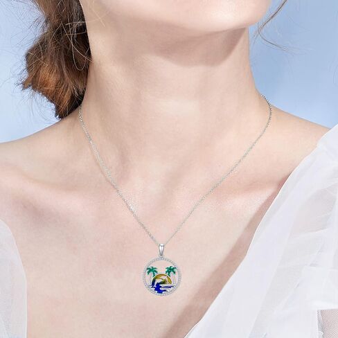 بلورات فينيكس/بوصلة الورد/معلم التفاح/الحصان/العنقاء/الأرنب/شجرة النخيل الدلفين/البوصلة الجبلية/الممرضة/قلادة الورد 925 قلادة من الفضة الإسترلينية للنساء والفتيات in Kuwait