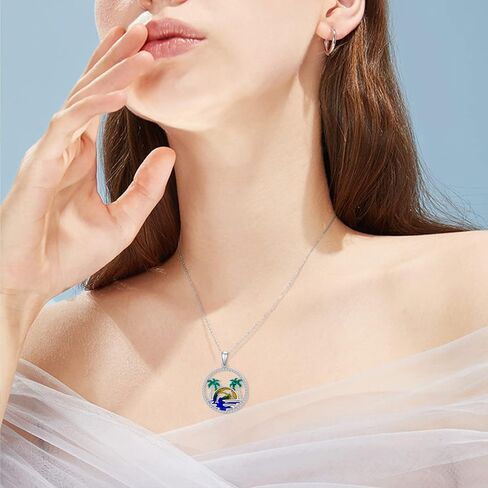 بلورات فينيكس/بوصلة الورد/معلم التفاح/الحصان/العنقاء/الأرنب/شجرة النخيل الدلفين/البوصلة الجبلية/الممرضة/قلادة الورد 925 قلادة من الفضة الإسترلينية للنساء والفتيات in Kuwait