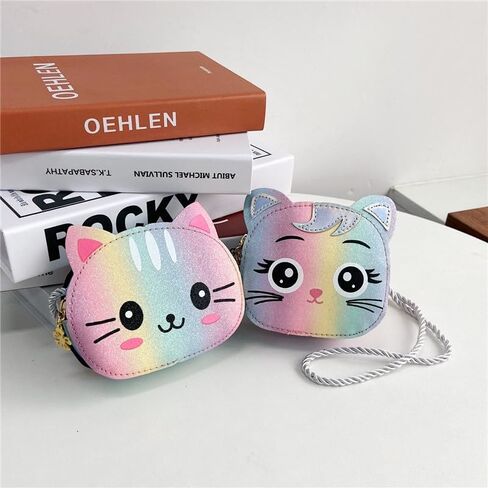 Cute Cat Crossbody Bag Mini Shoulder Purse Coin Pouch Wallet for Kids Little Girls in Saudi Arabia