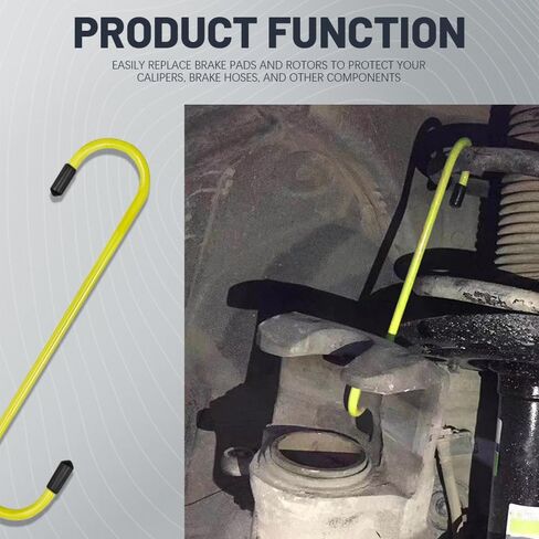 4PCS Brake Caliper Hanger Hooks, Caliper Hanger with Rubber Tips, Durable Steel Auto Brake Caliper Hangers, Automotive Tool Use for Braking, Bearing, Axle, Suspension System Work (Yellow, 4PCS) in Saudi Arabia