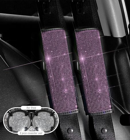 Black Bling Auto Center Console Pad Crystal Car Armrest Box Cover Protector Universal Fit Car Decor Accessories for Women in Saudi Arabia
