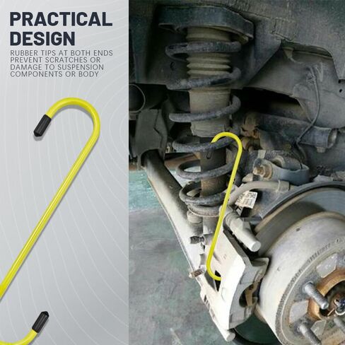 4PCS Brake Caliper Hanger Hooks, Caliper Hanger with Rubber Tips, Durable Steel Auto Brake Caliper Hangers, Automotive Tool Use for Braking, Bearing, Axle, Suspension System Work (Yellow, 4PCS) in Saudi Arabia