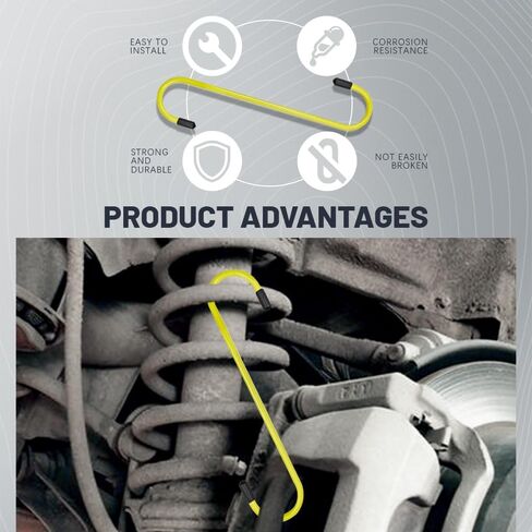 4PCS Brake Caliper Hanger Hooks, Caliper Hanger with Rubber Tips, Durable Steel Auto Brake Caliper Hangers, Automotive Tool Use for Braking, Bearing, Axle, Suspension System Work (Yellow, 4PCS) in Saudi Arabia